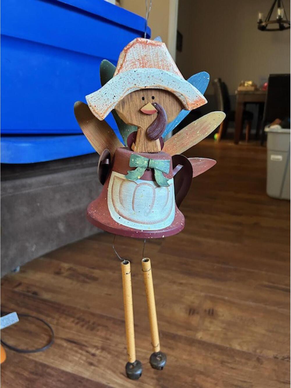Handcrafted Wooden Turkey Wind Chime Decoration